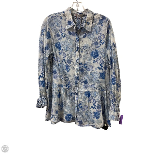 Blouse Long Sleeve By Cma In Blue, Size: S