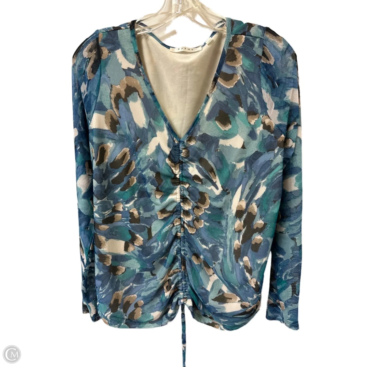 Top Long Sleeve By Cyrus Knits In Blue, Size: L