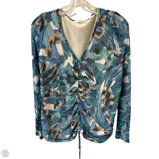 Top Long Sleeve By Cyrus Knits In Blue, Size: L