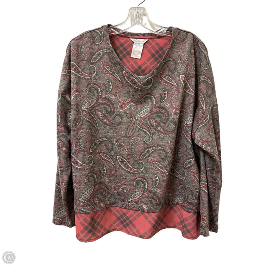 Top Long Sleeve By Multiples In Brown, Size: M