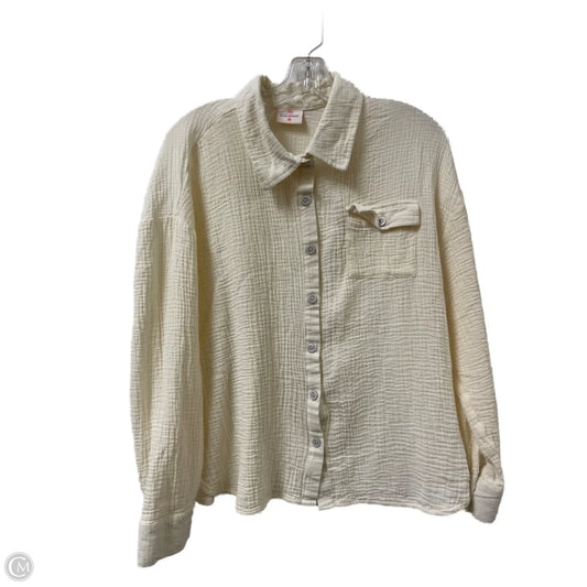 Blouse Long Sleeve By Clothes Mentor In Cream, Size: L