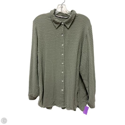 Blouse Long Sleeve By Jane And Delancey In Green, Size: 1x