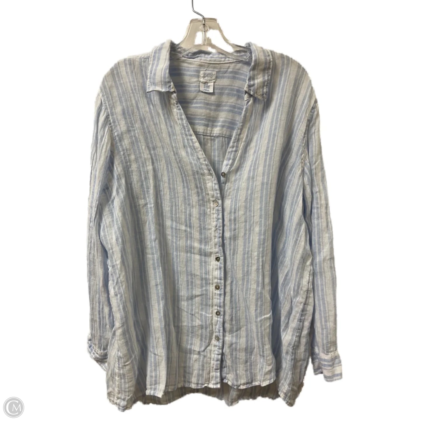 Blouse Long Sleeve By Sigrid Olsen In Blue, Size: 2x