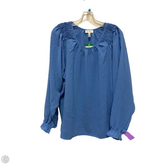 Top Long Sleeve By Jessica Simpson In Blue, Size: Xl