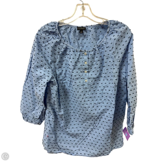 Top Long Sleeve By Talbots In Blue, Size: L