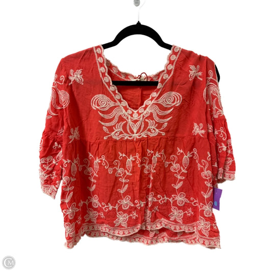 Top Short Sleeve By Solitaire In Coral, Size: Xl
