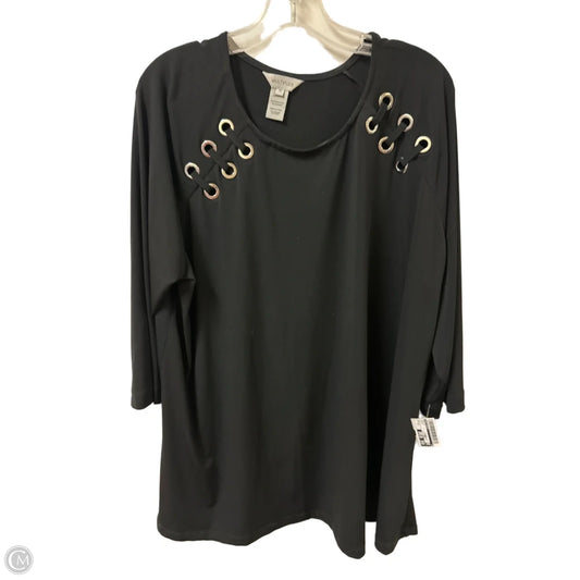 Top Long Sleeve By Multiples In Black, Size: 1x