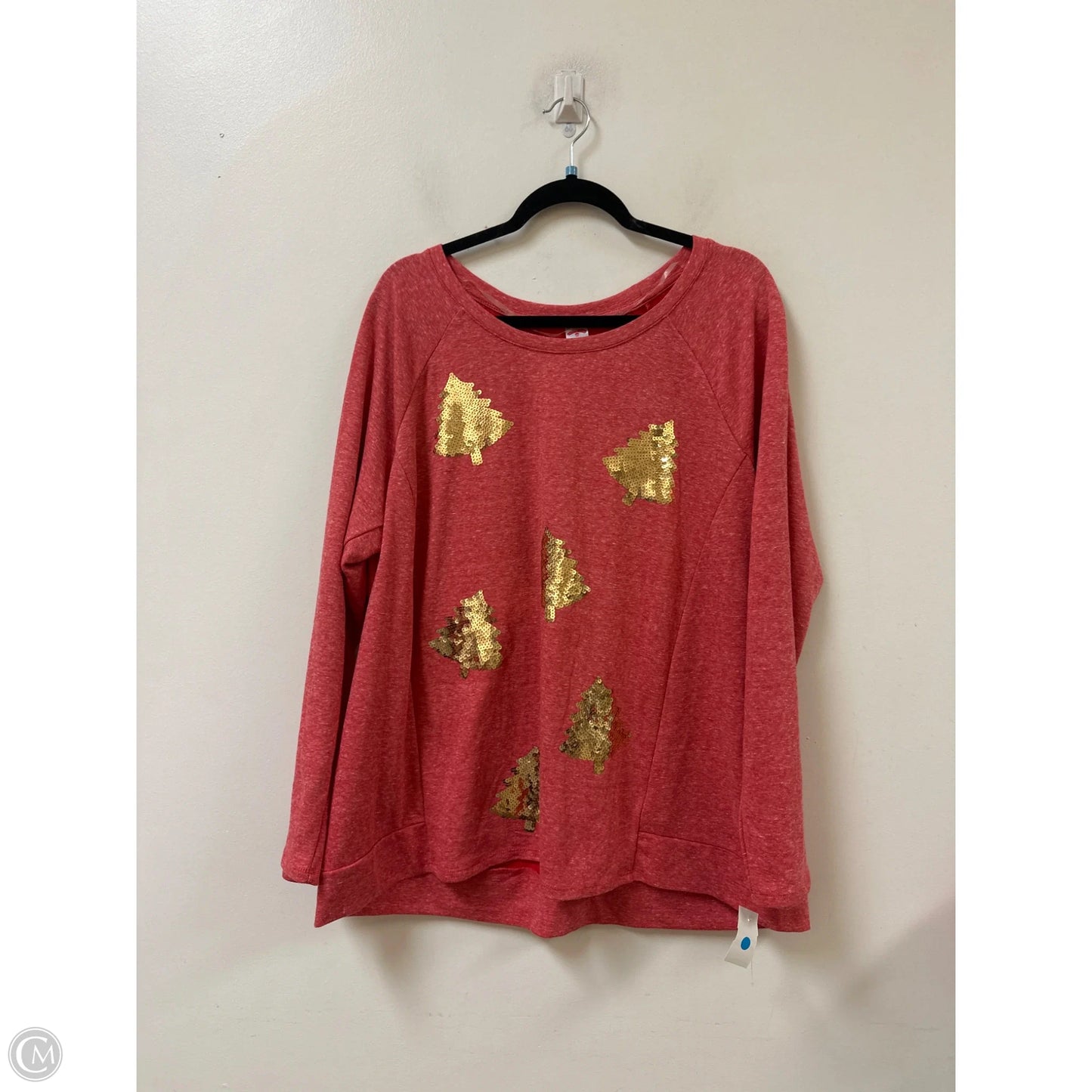 Top Long Sleeve By Clothes Mentor In Red, Size: 1x
