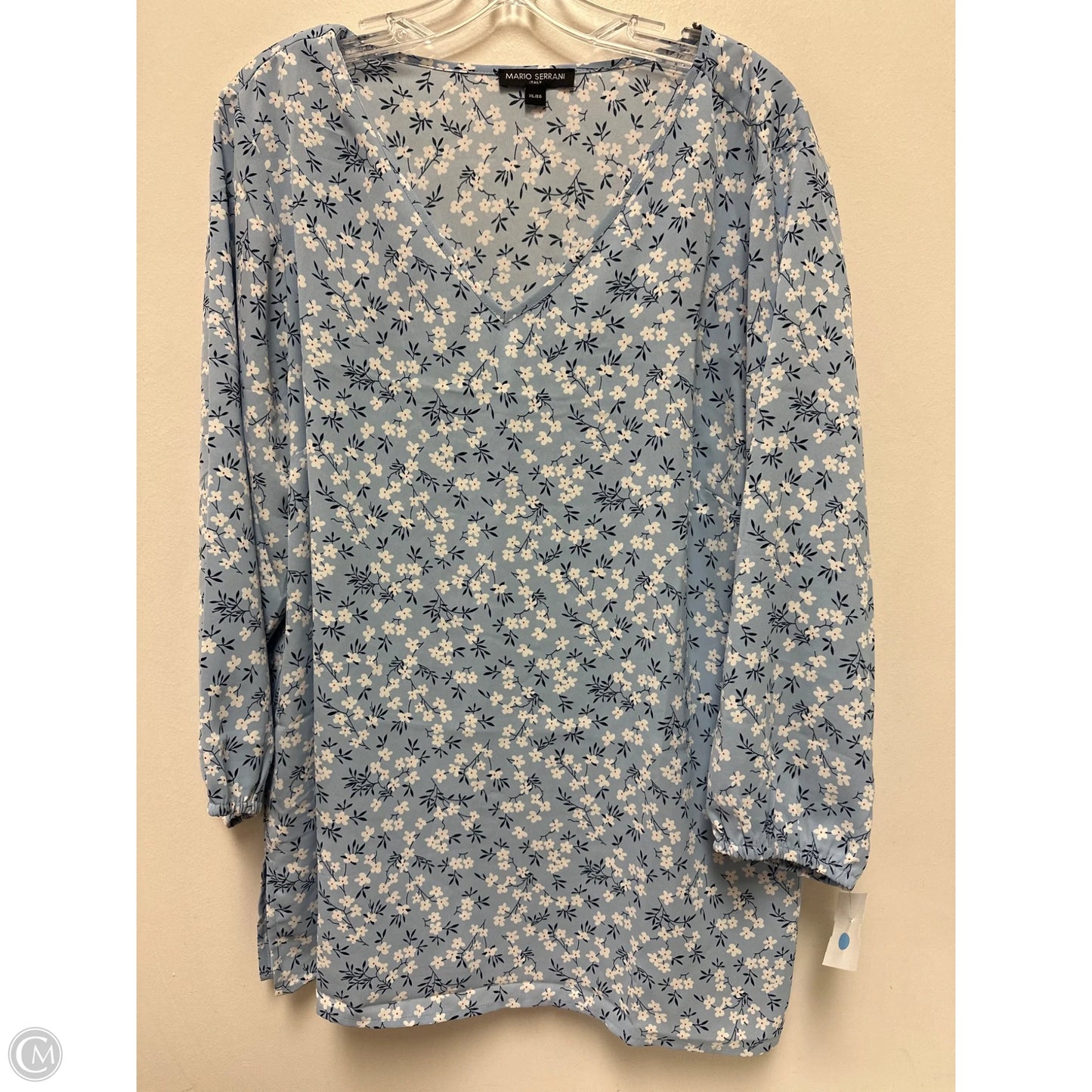 Top Long Sleeve By Mario Serrani In Blue, Size: Xl