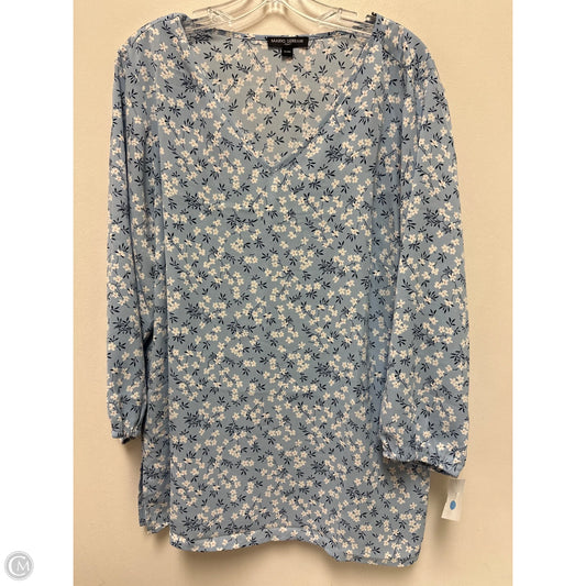 Top Long Sleeve By Mario Serrani In Blue, Size: Xl