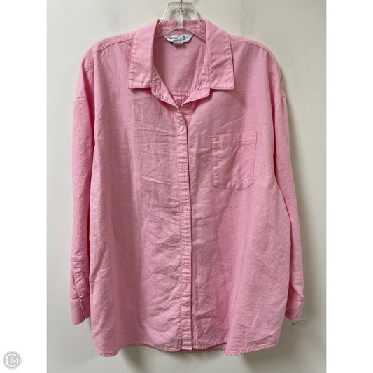 Blouse Long Sleeve By Old Navy In Pink, Size: L