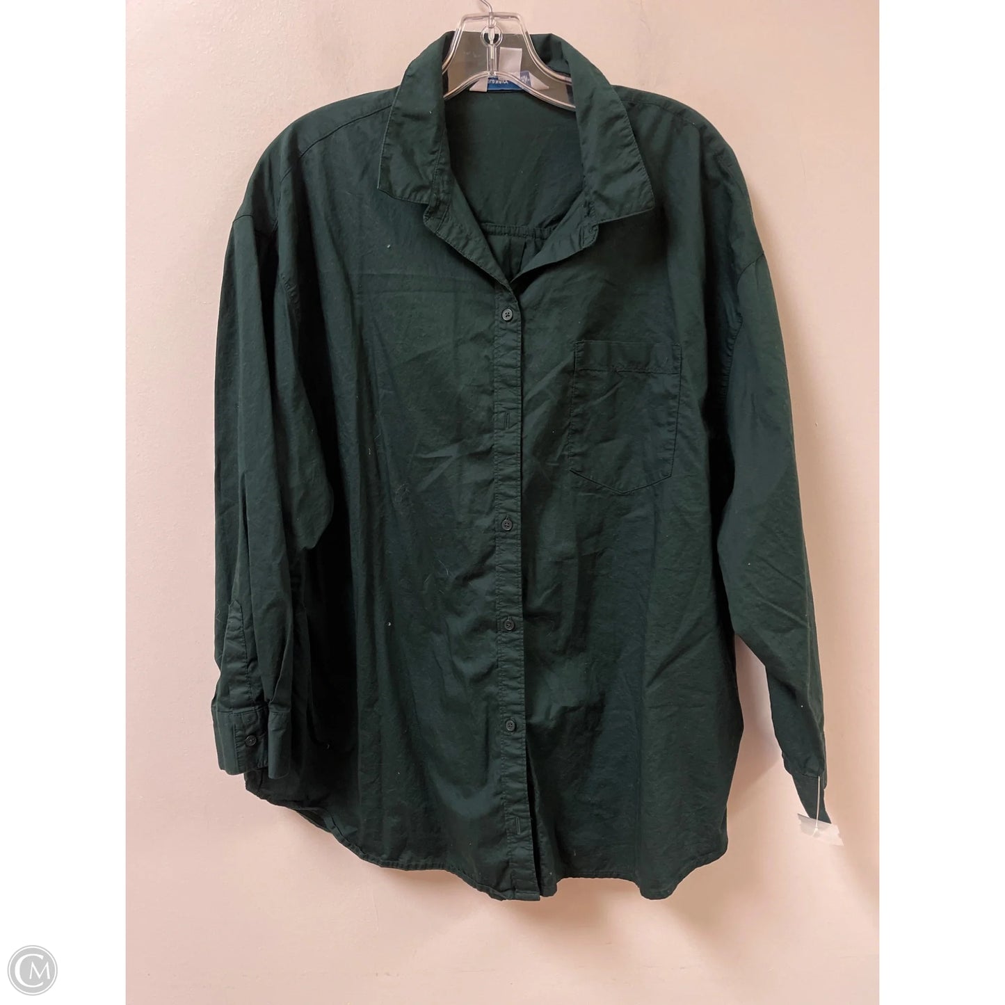 Blouse Long Sleeve By Old Navy In Green, Size: L