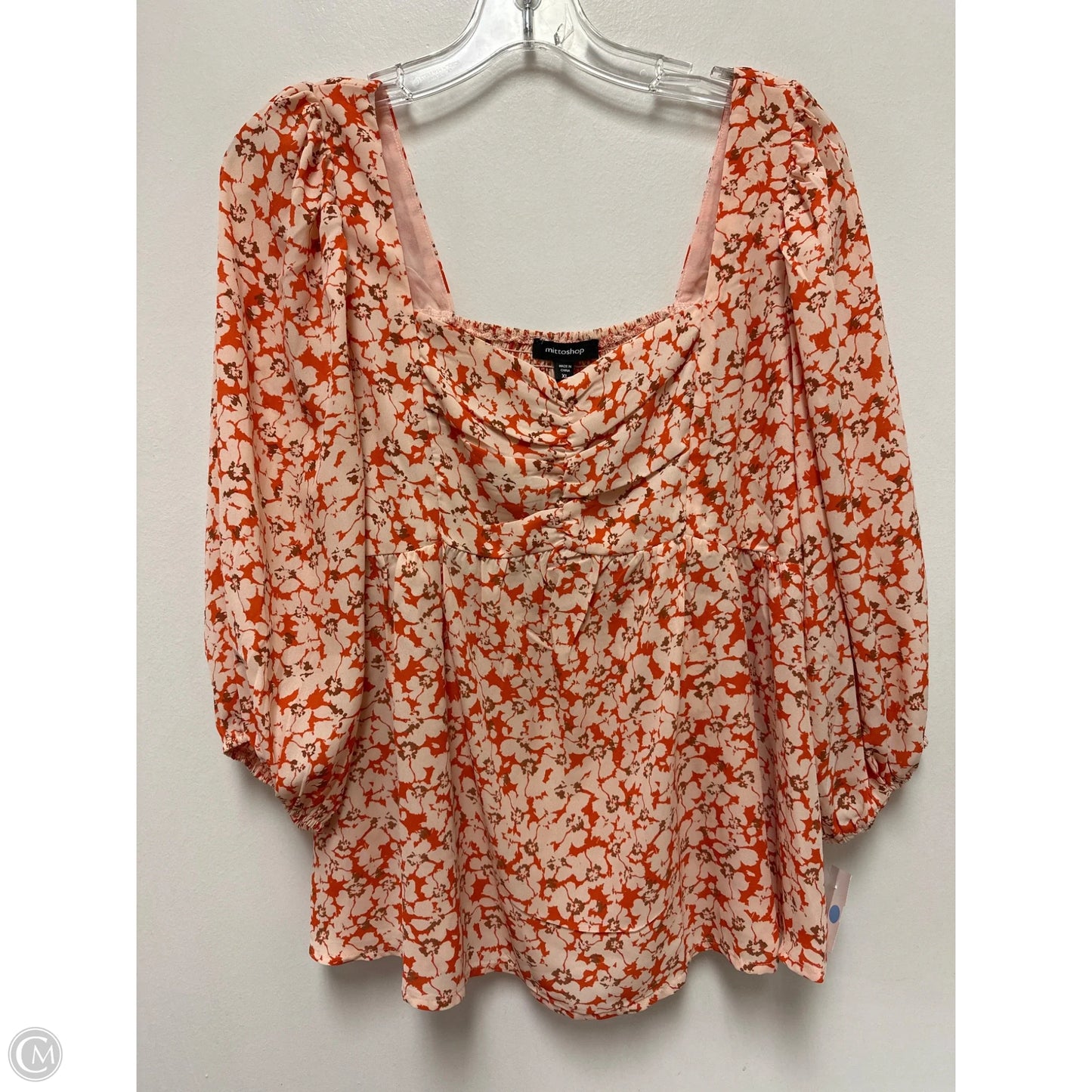 Top Long Sleeve By Mittoshop In Orange, Size: Xl