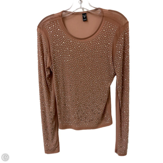Top Long Sleeve By Windsor In Tan, Size: L