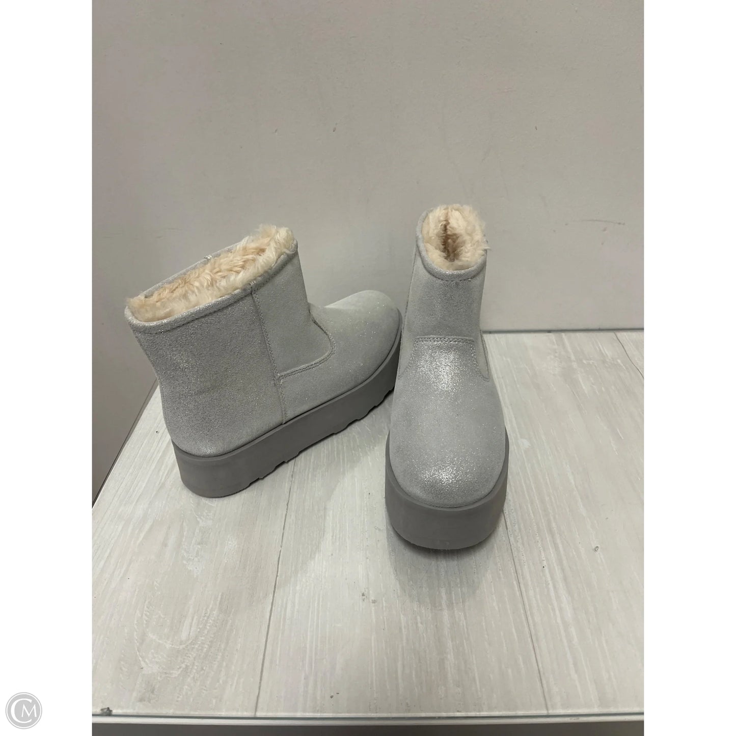 Boots Ankle Flats By Time And Tru In Silver, Size: 7