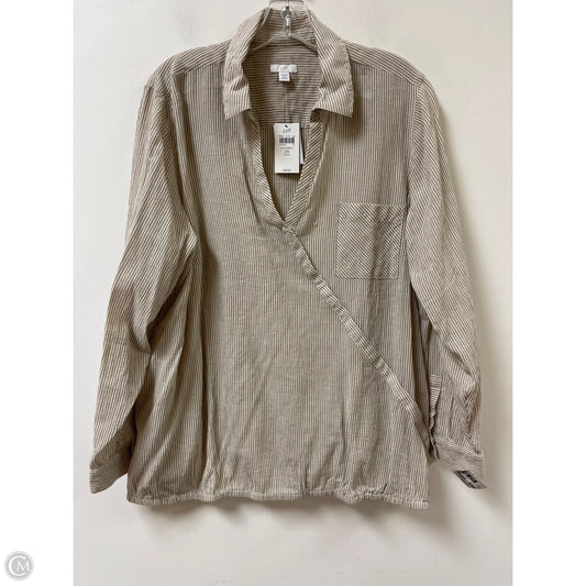 Top Long Sleeve By J. Jill In Tan, Size: 2x