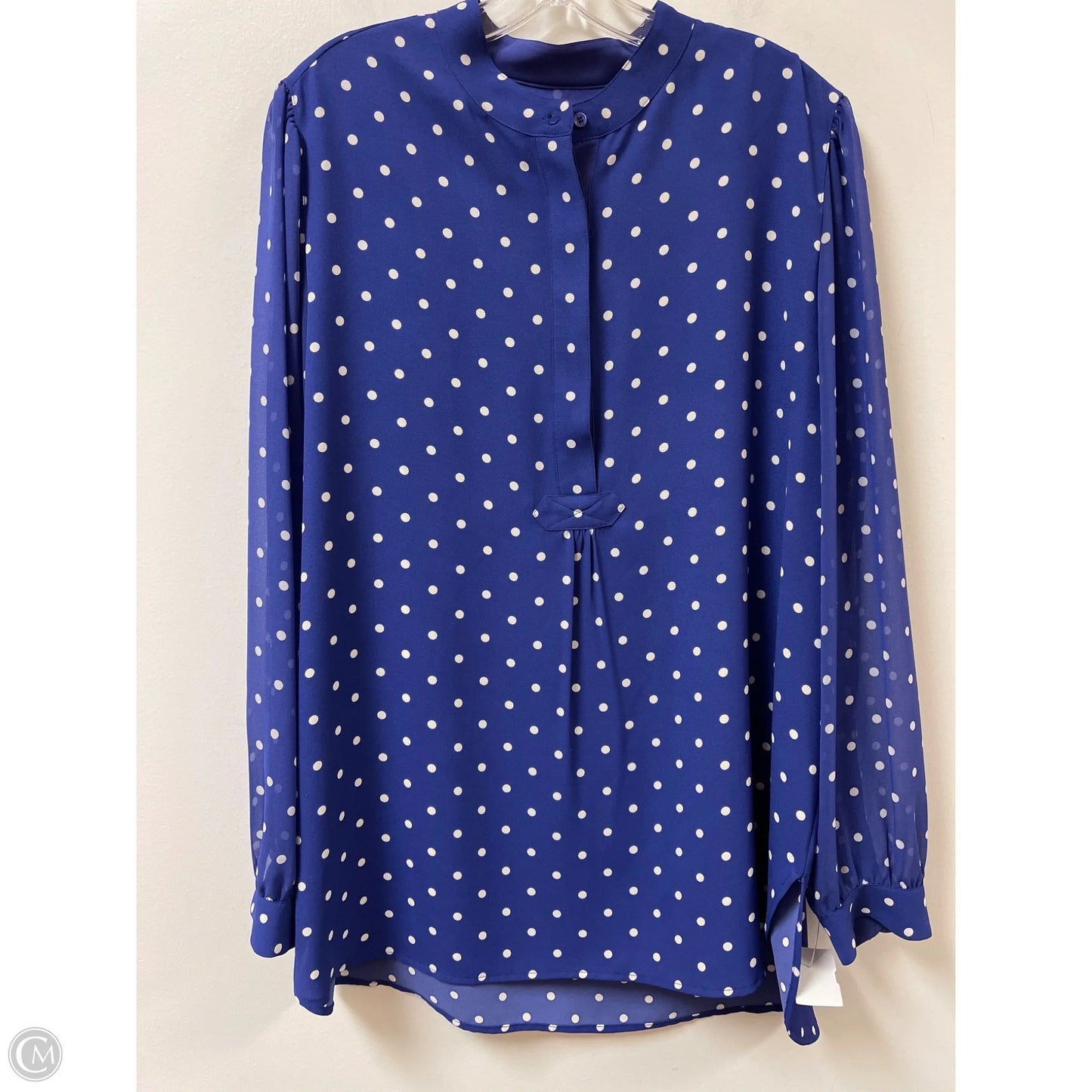 Top Long Sleeve By Anne Klein In Blue, Size: Xl