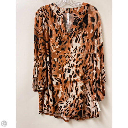 Top Long Sleeve By Clothes Mentor In Animal Print, Size: 2x