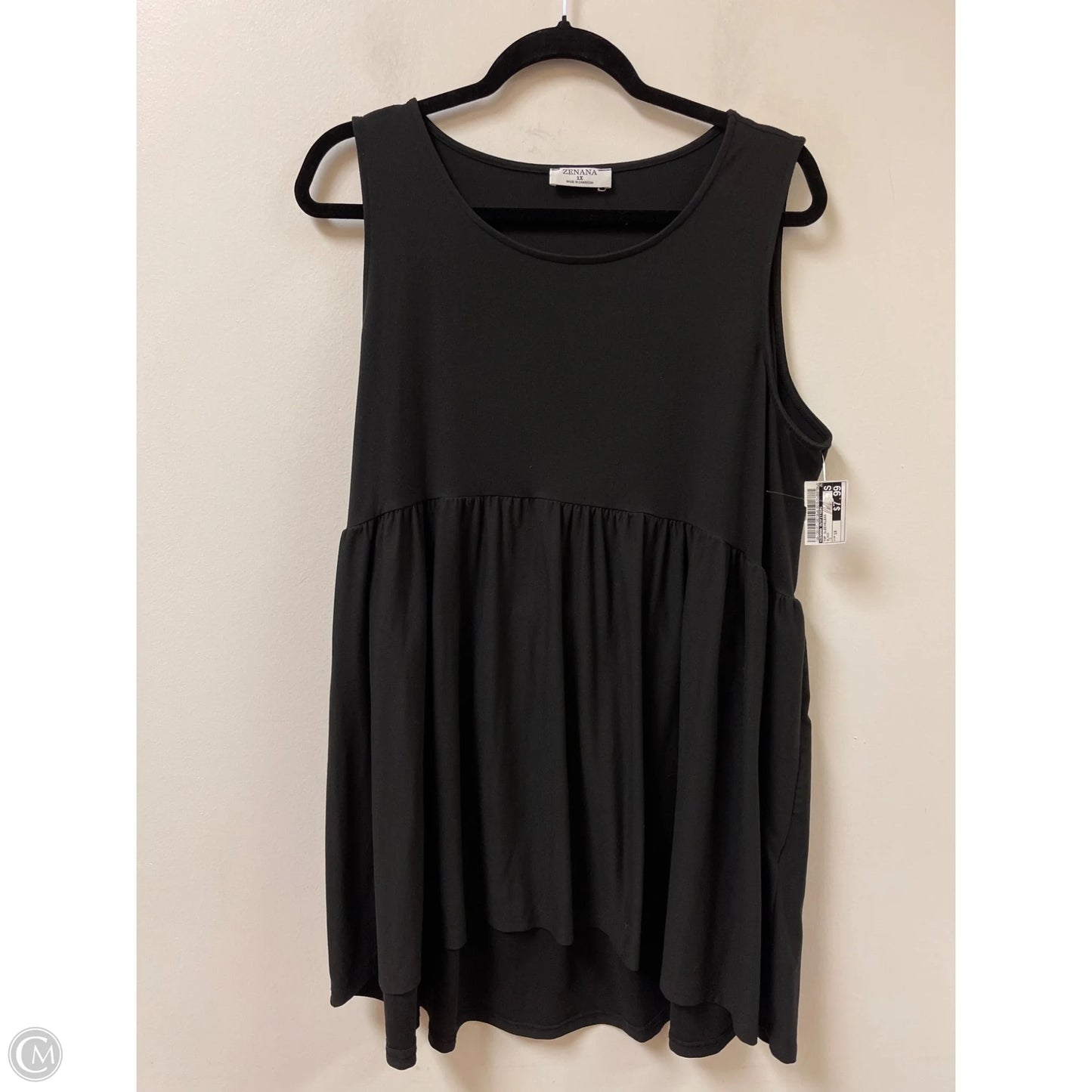 Top Sleeveless By Zenana Outfitters In Black, Size: 1x