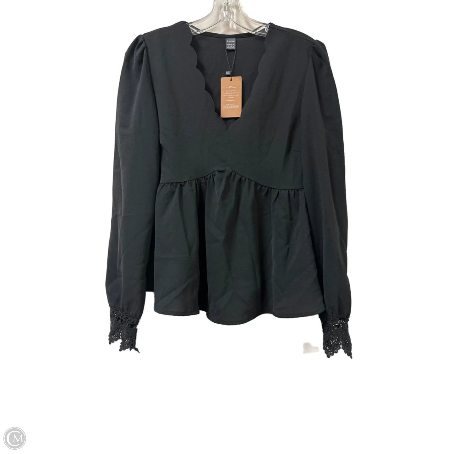 Top Long Sleeve By Shein In Black, Size: M