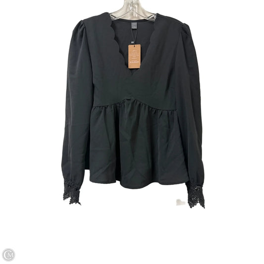 Top Long Sleeve By Shein In Black, Size: M