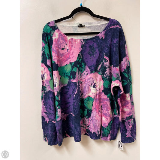 Sweater By Talbots In Purple, Size: 3x