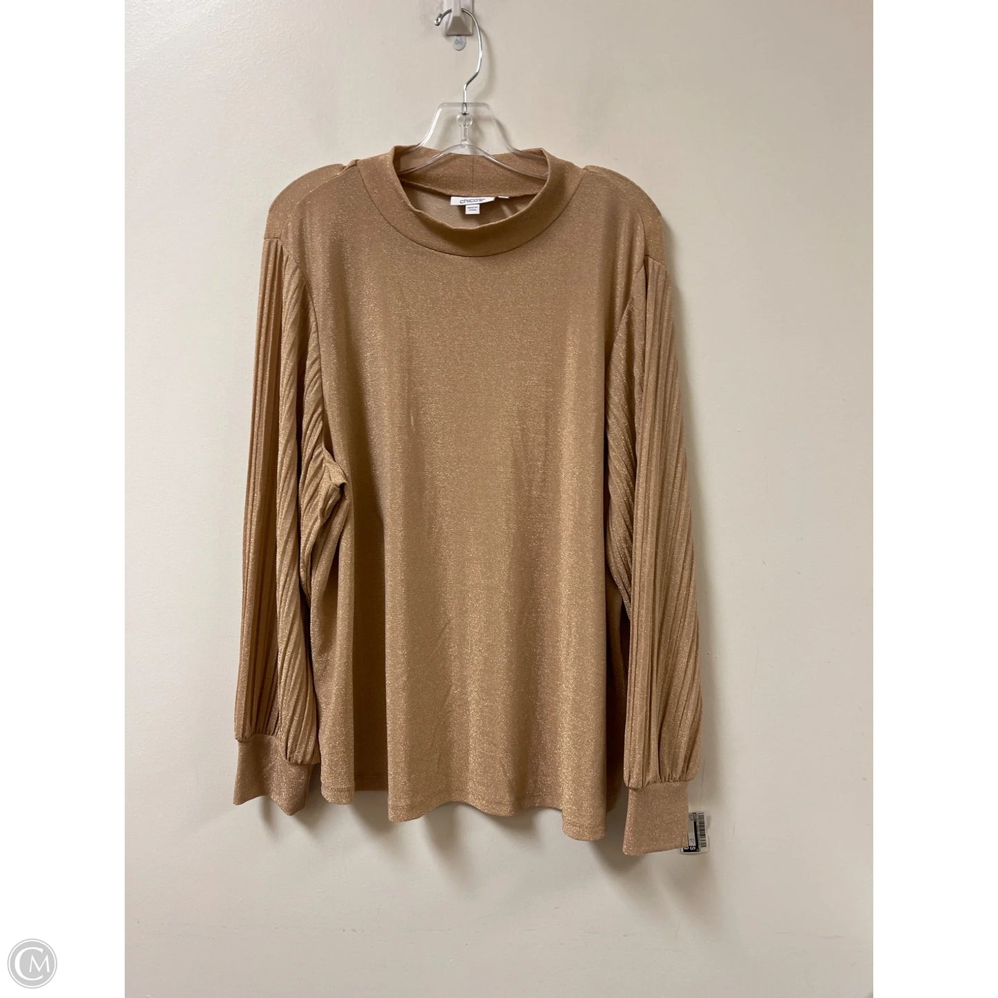 Top Long Sleeve By Chicos In Gold, Size: 2x