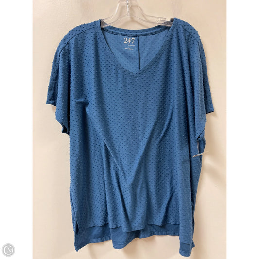 Top Short Sleeve By Maurices In Blue, Size: 1x