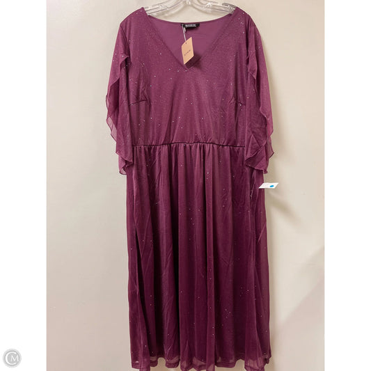 Dress Party Long By Clothes Mentor In Purple, Size: 1x