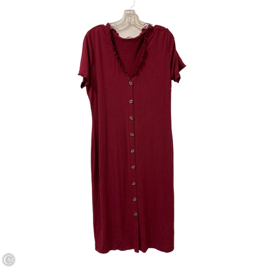 Dress Casual Midi By Clothes Mentor In Red, Size: 1x