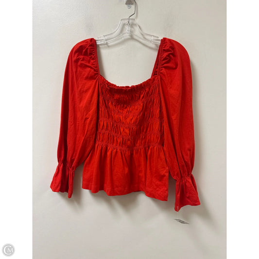 Top Long Sleeve By H&m In Red, Size: S