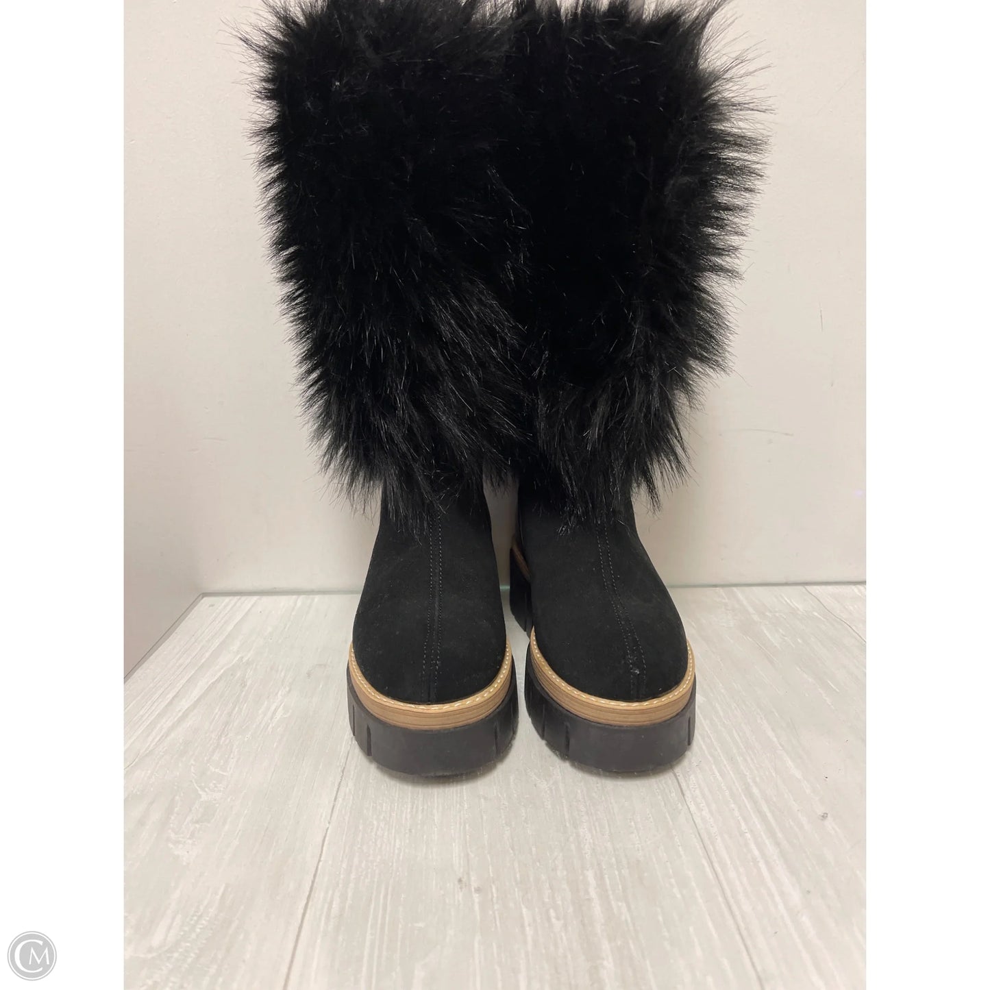 Boots Mid-calf Flats By Clothes Mentor In Black, Size: 6.5