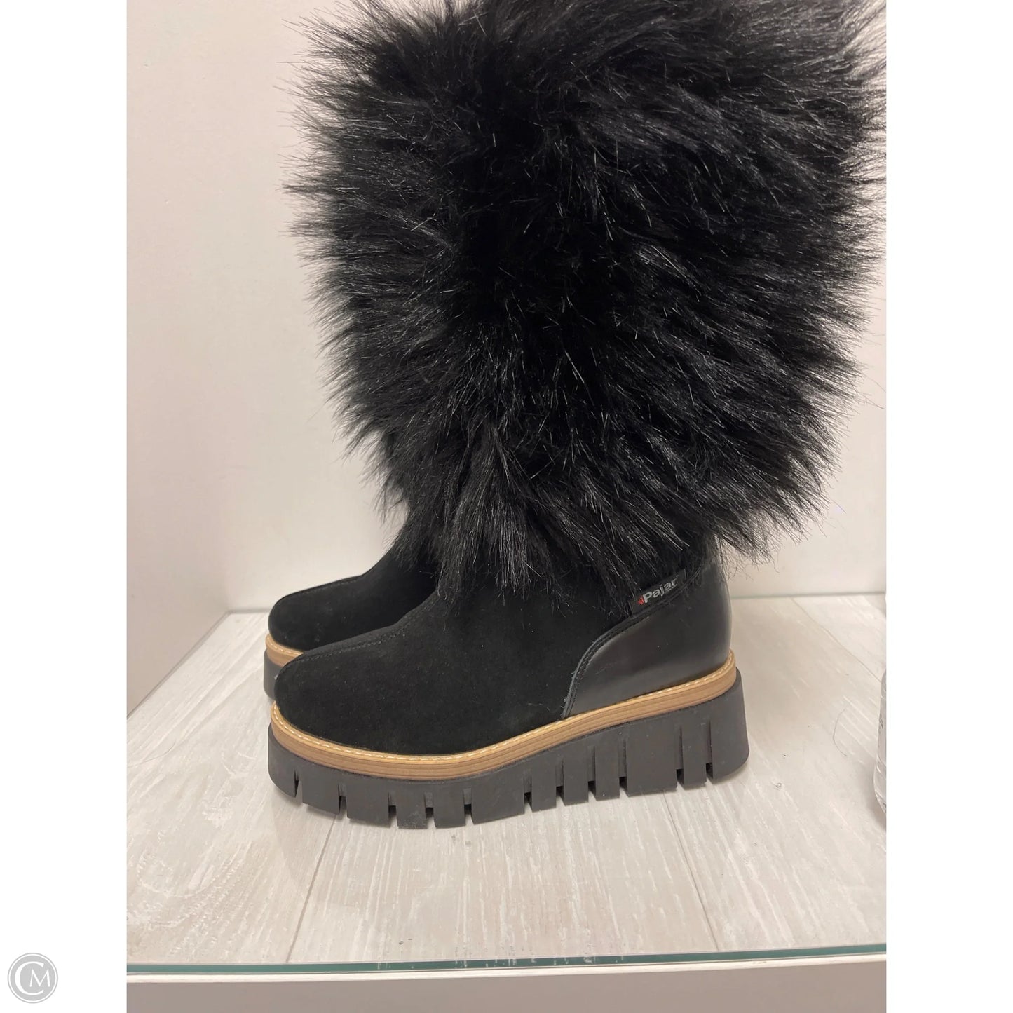 Boots Mid-calf Flats By Clothes Mentor In Black, Size: 6.5