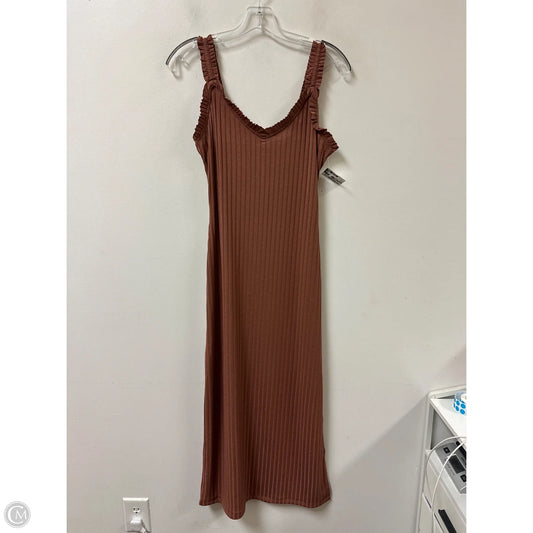 Dress Casual Maxi By Haute Monde In Brown, Size: M