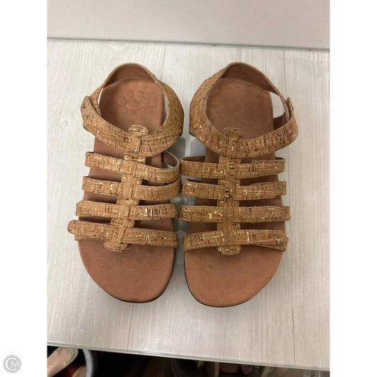 Sandals Flats By Vionic In Brown, Size: 10