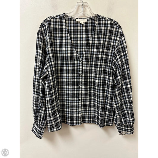 Blouse Long Sleeve By Treasure And Bond In Blue, Size: S