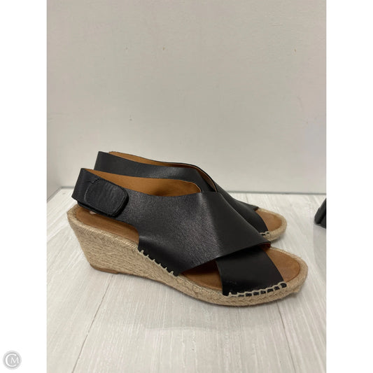 Sandals Heels Wedge By Clothes Mentor In Black, Size: 8.5