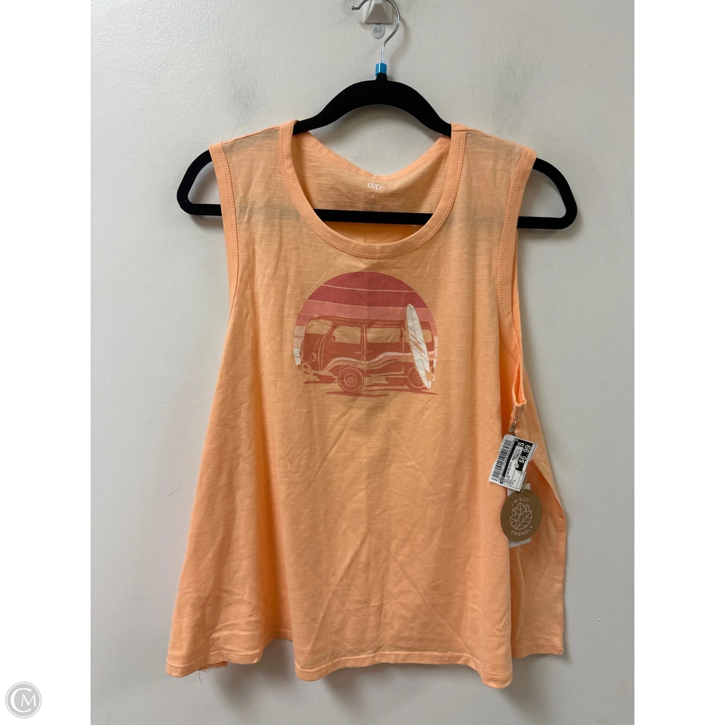 Top Sleeveless By Dip In Orange, Size: L