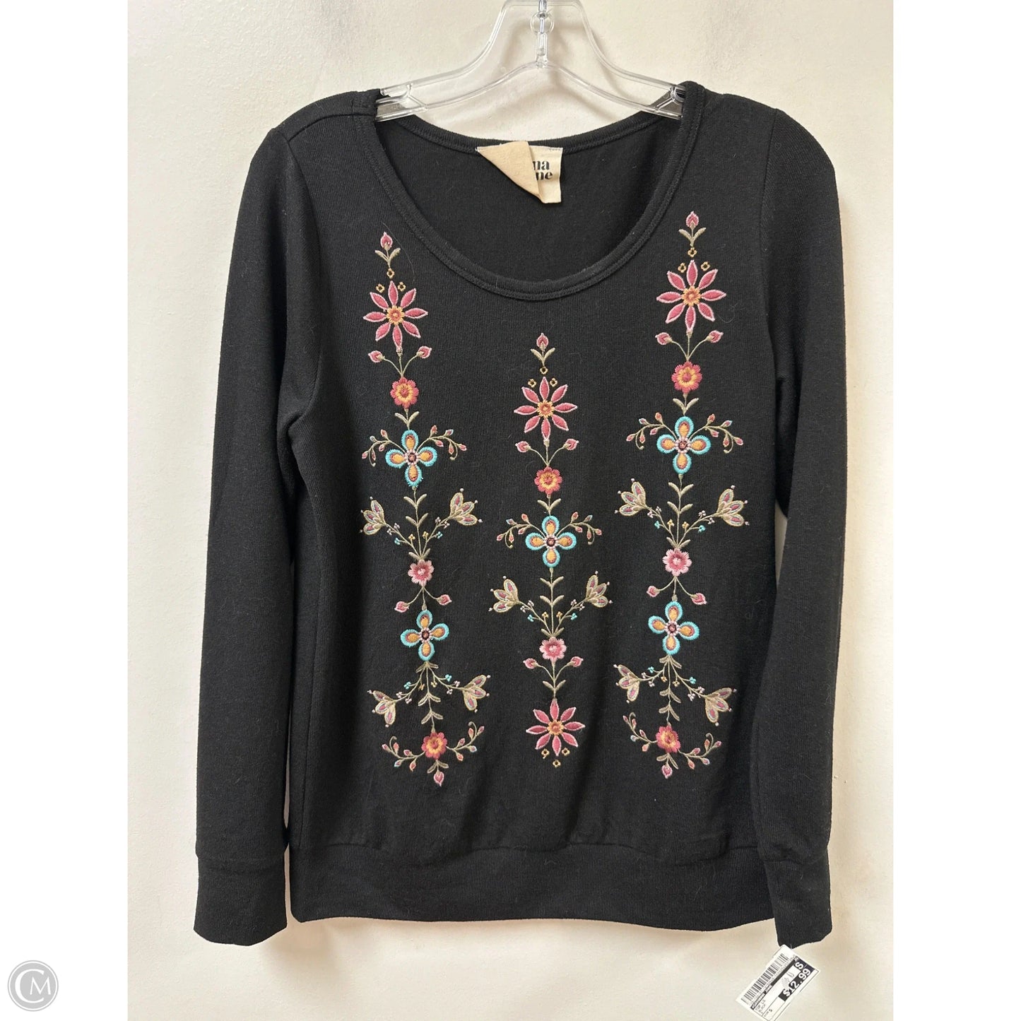 Top Long Sleeve By Savanna Jane In Black, Size: S