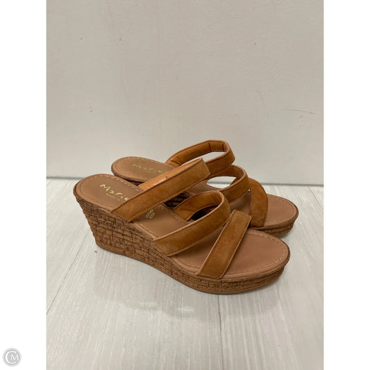 Sandals Heels Wedge By Clothes Mentor In Brown, Size: 9