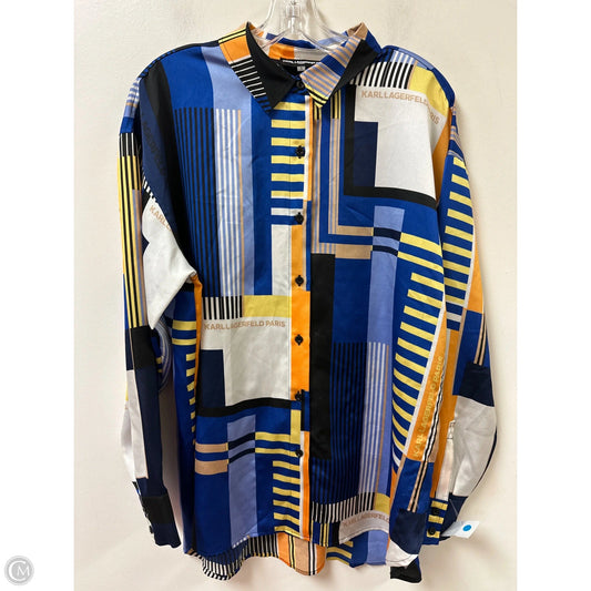 Blouse Designer By Karl Lagerfeld In Multi-colored, Size: L