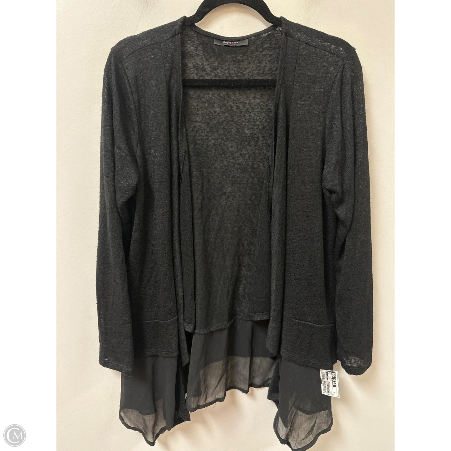 Sweater Cardigan By Style And Company In Black, Size: S