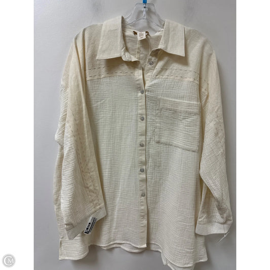 Blouse Long Sleeve By Cynthia Rowley In Cream, Size: 2x