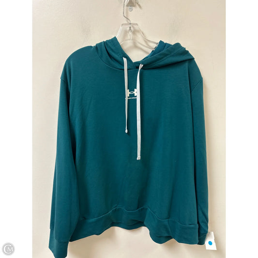 Athletic Sweatshirt Hoodie By Under Armour In Teal, Size: 2x