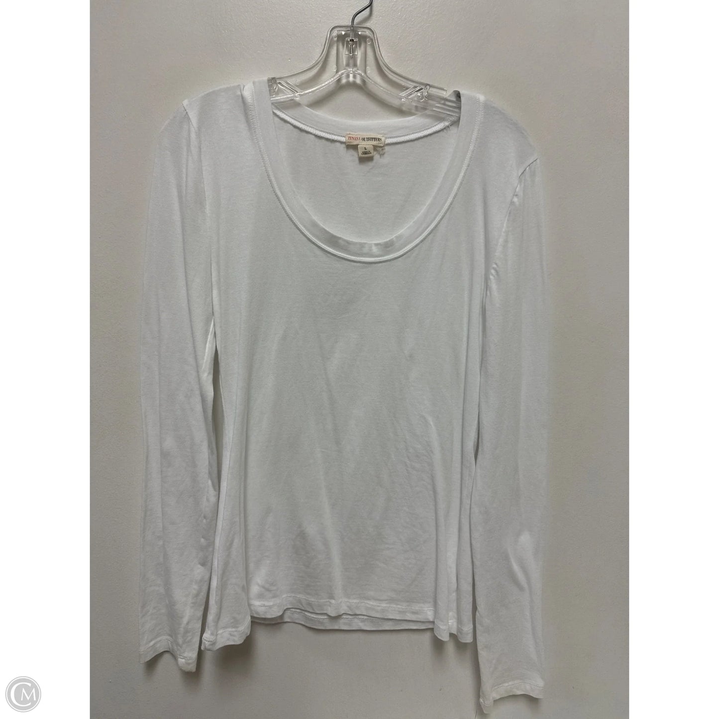 Top Long Sleeve By Zenana Outfitters In White, Size: L