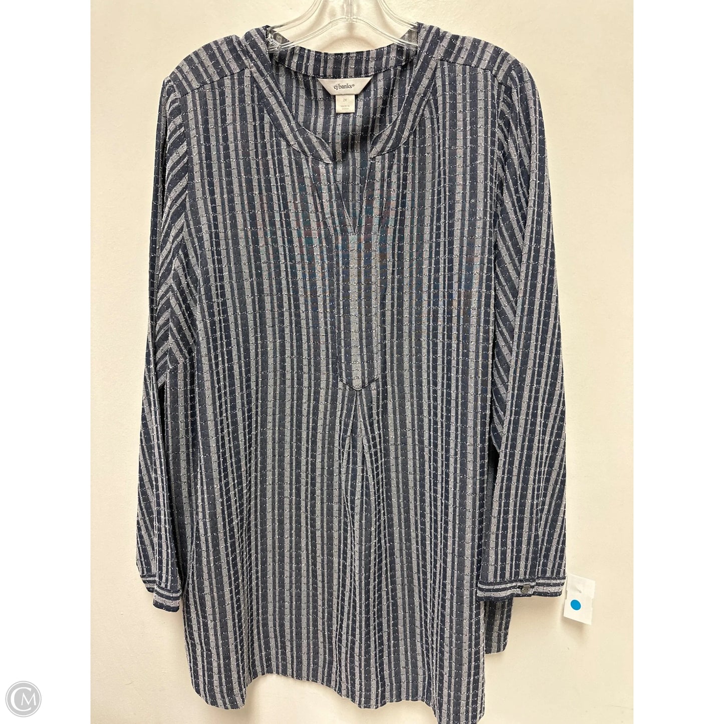 Top Long Sleeve By Cj Banks In Blue, Size: 2x