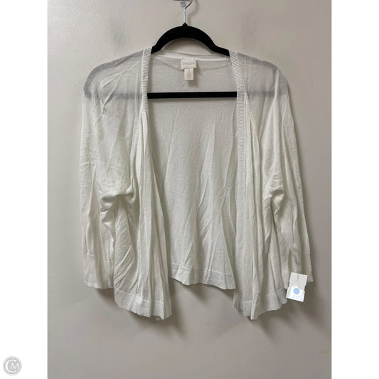Sweater Cardigan By Chicos In White, Size: Xl