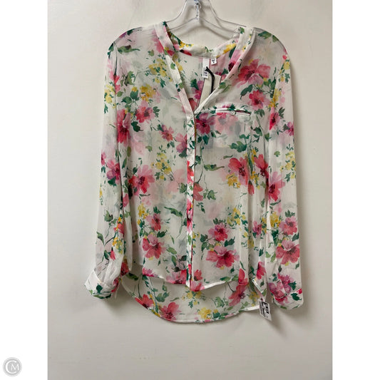 Blouse Long Sleeve By Kut In Floral Print, Size: M