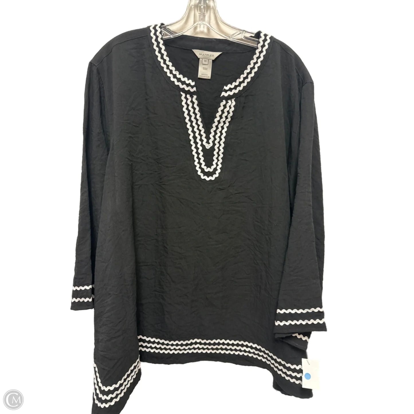 Top Long Sleeve By Multiples In Black, Size: 3x