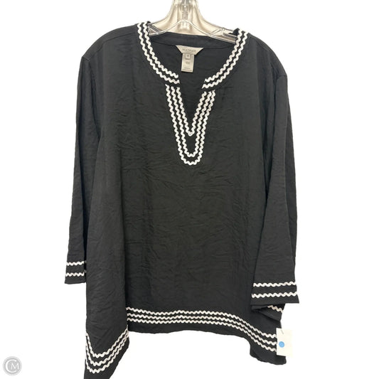 Top Long Sleeve By Multiples In Black, Size: 3x